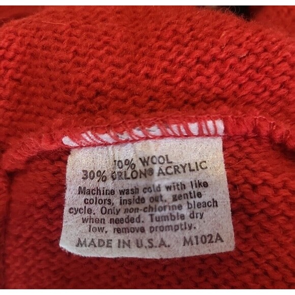 Vintage Jantzen Sweater Vest Men Large Red Button Holiday Preppy Cardigan Scotch - Picture 7 of 9